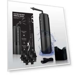Automatic Electric Ear Cleaner with Jet Flusher and Nozzles — Syringes
