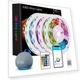 100ft Smart LED Strip Lights with WiFi, Alexa, and Google Assistant Compatibility — LED Strips