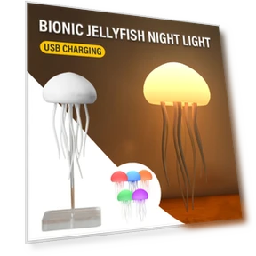 Rechargeable LED Jellyfish Night Light with RGB Gradient & Touch Sensor — Lights