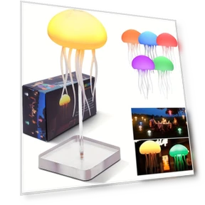 RGB Gradient Cute Jellyfish Night Light with Touch Sensor — Night Lights