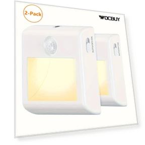 Motion Sensor Night Light, 2 Pack Plug In Wall Dimmable LED Night Lights — Night Lights, Wocbuy