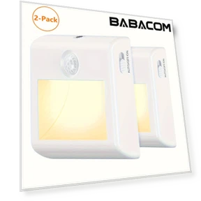 Motion Sensor Night Light, 2 Pack Plug In Wall Dimmable LED Night Lights — Night Lights, Babacom