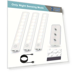 Rechargeable Battery Operated Motion Sensor Under Cabinet Lighting with Charging Station (3 Pack) — Under-Cabinet Mounts