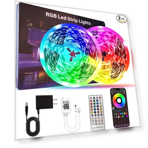 Умная RGB LED лента - регулируемая, сменяющая цвет, управление через приложение и пульт - для декора спальни — LED ленты