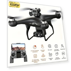 Dual Camera Drone with 360° Obstacle Avoidance - Black Quadcopter — Drones
