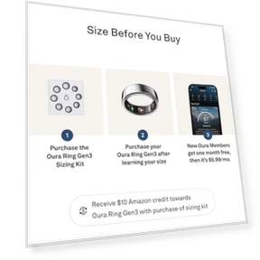 Умное кольцо Oura Ring Gen3 Horizon - Серебристый - Размер 9 - Трекер сна и активности — Умные кольца, Oura