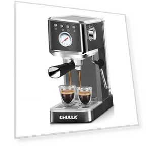 Slim Espresso Machine with Milk Frother Steam Wand, 20 Bar Professional Italian Pump — Coffee & Espresso Combos, CHULUX