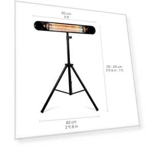 Infrared Electric Patio Heater - 1500W Indoor/Outdoor Portable Heater — Patio Heaters, Briza