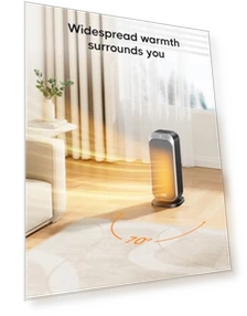 Тихий обогреватель для помещений, 1500W, с пультом ДУ, PTC керамический, с термостатом — Обогреватели, Dreo