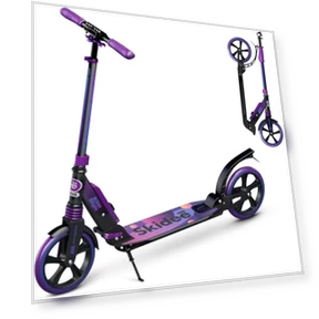 Adjustable Height Folding Scooter with Large Wheels and Anti-Shock Suspension — Push Scooters, SKIDEE