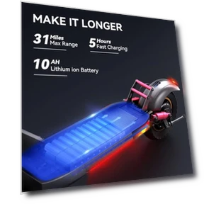 Electric Scooter with Seat for Adults, 28 Mph Max Speed & 31 Miles Max Range — Push Scooters, LET IT GO