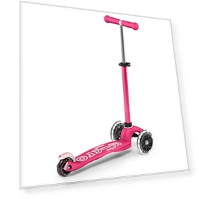 Mini Deluxe LED Three-Wheeled Lean-to-Steer Scooter — Balance Bikes, Micro
