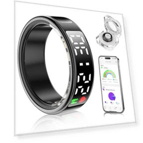 Smart Ring Health Tracker with Display Screen & Touch Button — Smart Rings