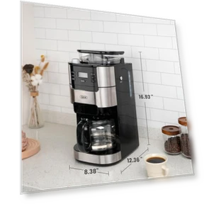 10-Cup Drip Coffee Maker with Built-in Grinder, Programmable Brew Coffee Machine — Electric Blade Coffee Grinders, Gevi