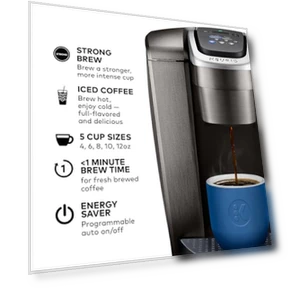 Single Serve K-Cup Pod Coffee Maker with Strength and Temperature Control — Single-Cup Coffee Makers, Keurig