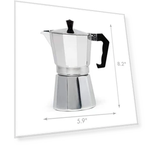 Stovetop Espresso and Coffee Maker, Moka Pot for Italian and Cuban Café Brewing, 6 Espresso Cups — Stovetop Moka Pots, Primula
