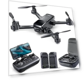 4K Camera Drone with GPS Auto Return, 40 Min Flight, Foldable FPV Quadcopter — Drones, Ruko