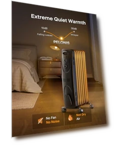Basic Electric Oil Filled Radiator Space Heater — Portable Heating Solutions, PELONIS