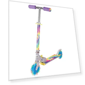 Tie Dye Foldable Scooter with Light Up Wheels — Balance Bikes, Ozbozz