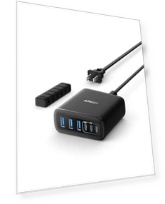 Зарядная станция с быстрой зарядкой USB C — Кабели питания, Anker