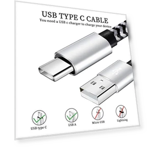 Кабель USB Type C, 5 шт. (1.8 м) Нейлоновый оплетенный, быстрая зарядка 3A — Кабели питания, QQLIKE