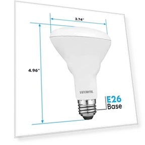 4-Pack LED Лампы BR30, Эквивалент 65W, Холодный Белый, Диммируемые — Лампочки и освещение, LUXRITE