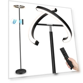 Split Floor Lamp with Reading Light — Standing Lights, FIMEI
