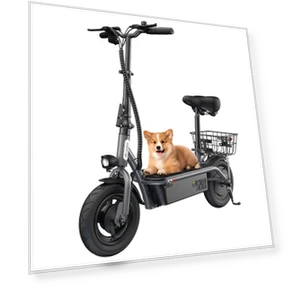 Electric Scooter with Seat & Rear Basket — Electric Self-Balancing Scooters, iScooter