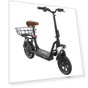 Electric Scooter with Seat & Rear Basket — Electric Self-Balancing Scooters, iScooter