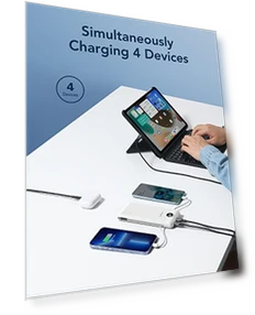 Portable Charger with Built-in Cables and Wall Plug — Charging Solutions, VEGER