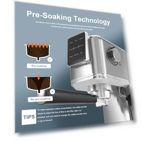 Touch Screen Espresso Maker with Steam Milk Frother — Coffee & Espresso Combos, URintells Cuising