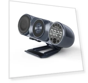 Multifunction Wireless Charger with Speaker, FM Radio, and Alarm Clock — FM Transmitters