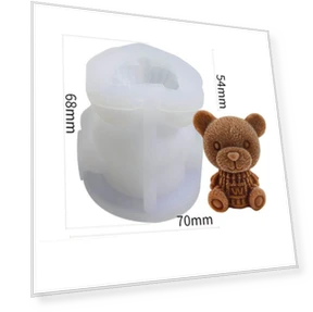 Cartoon Milk Tea Coffee Bear Ice Cube Silicone Mold — Molds