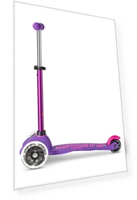 Mini Deluxe LED Three-Wheeled Lean-to-Steer Scooter — Push Scooters, Micro