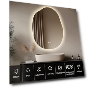 LED Зеркало для ванной с подсветкой — Для макияжа, Yoding