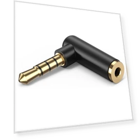 90 Degree Right Angle 3.5mm TRRS Male to Female Audio Adapter Connector — Adapters, JUNSUNMAY