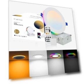 Набор умных светодиодных встраиваемых светильников с RGB подсветкой — Светодиодные, POWERASIA