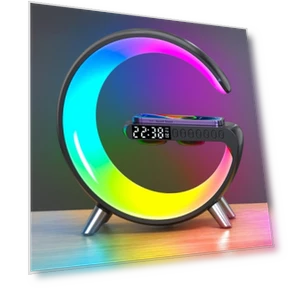 Smart Bluetooth Speaker with Wireless Charger, Alarm Clock & Ambient Light — Clock Radios