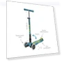 Превью Maxi Deluxe Foldable LED Scooter for Kids with Light-Up Wheels — Push Scooters, Micro