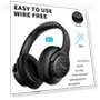 Thumbnail Bluetooth Headphones Over Ear, 65 Hours Playtime with Deep Bass — In-Ear Headphones, KVIDIO