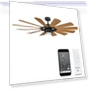 Thumbnail 12-Blade Smart Home Ceiling Fan with LED Light Kit — Ceiling Fan Wall Controls, WAC Lighting