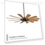 Thumbnail 12-Blade Smart Home Ceiling Fan with LED Light Kit — Ceiling Fan Wall Controls, WAC Lighting