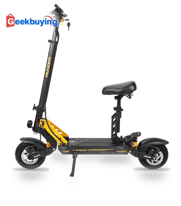 10-inch Off-Road Electric Scooter, 1000W Motor 34mph Max Speed 20.8Ah Battery 52 Miles Range — Electric Self-Balancing Scooters, Ausom
