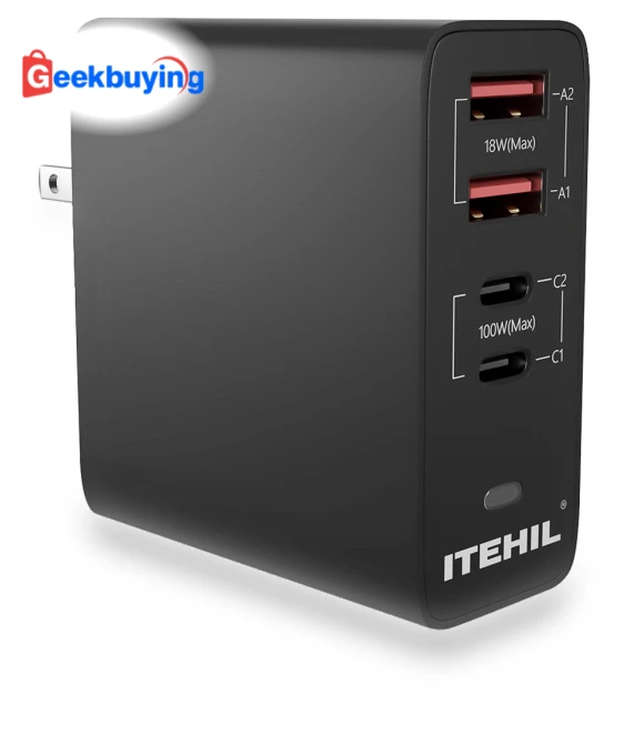 100W Smart Fast Charger USB-C PD Wall Charger 4 Ports — Chargers, ITEHIL