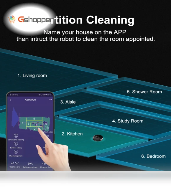 Laser Robot Vacuum with Multi-Floor Mapping, Zone & Area Cleaning — Smart Cleaning Robots, ABIR