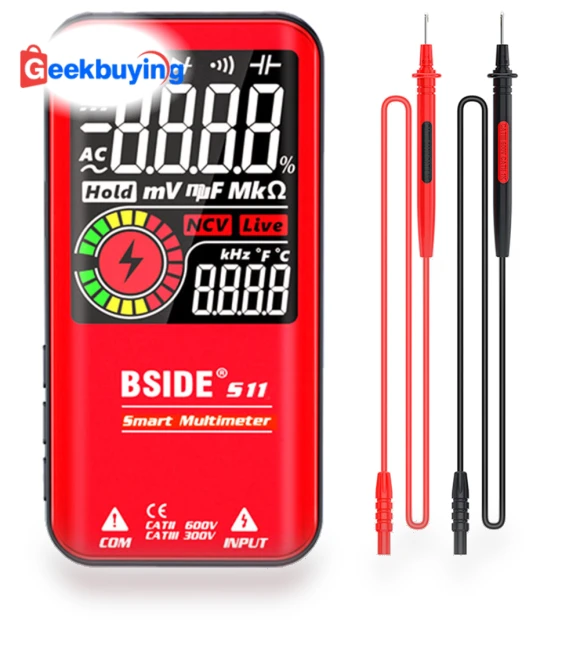 Digital Multimeter, Smart Electrician Tester, USB Charge, EBTN Color Display, T-RMS 9999 Counts, DC AC Voltage Capacitor... — Battery Testers, BSIDE