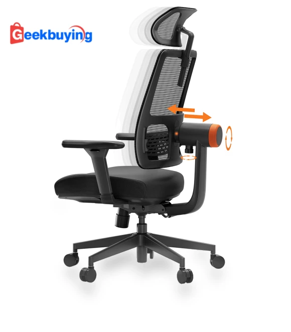 Ergonomic Office Chair with Auto-Following Backrest and Adjustable Headrest — Back & Seat Cushions, NEWTRAL