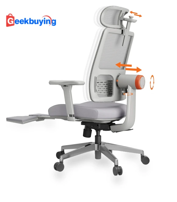 Ergonomic Chair with Footrest, Auto-Following Backrest Headrest, Adaptive Lower Back Support — Back & Seat Cushions, NEWTRAL