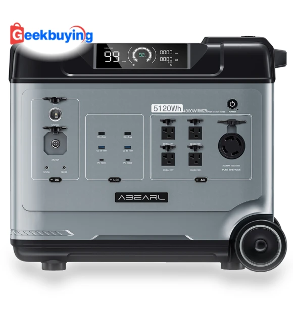 Portable Power Station 5120Wh LiFePO4 Battery, 4000W AC Output — Power Inverters, OUKITEL