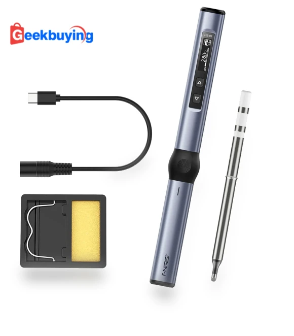 Smart Soldering Iron Kit, PD 65W, 80-420 Celsius Fast Heating, Digital OLED Screen, Auto Sleep — Stations, FNIRSI